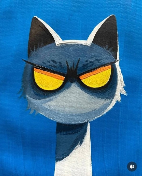 ​Рисуем серьезного котика