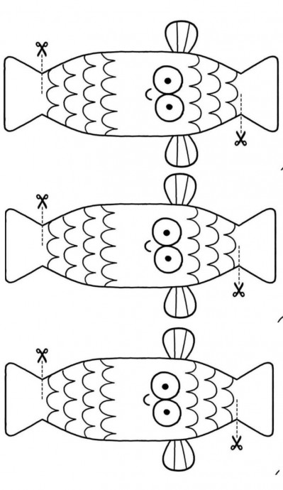 ​Рыбки в водоеме: аппликация из бумаги