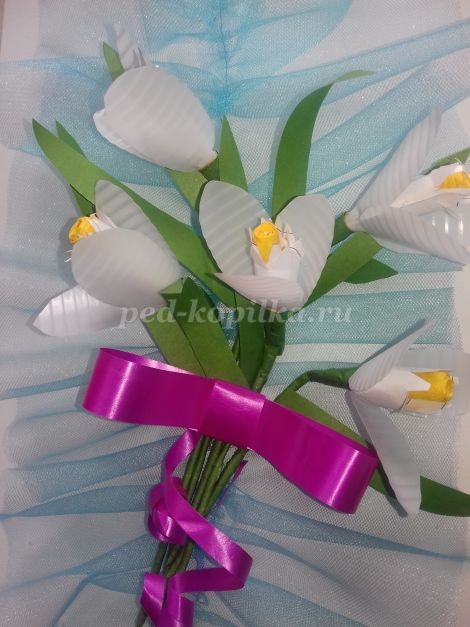 Как сделать подснежники детскими руками Как сделать подснежники детскими руками