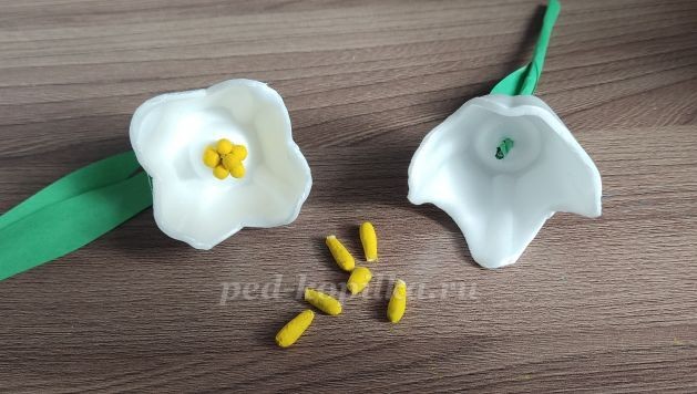 Подснежники из яичных лотков