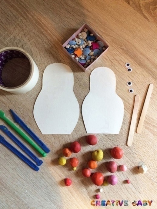 Аппликация из пластилина "Матрёшка"