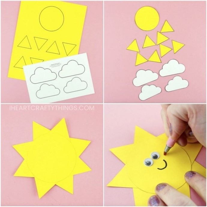 Объемная открытка с солнышком Объемная открытка с солнышком