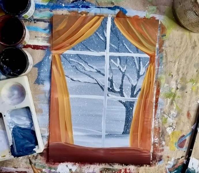 Рисуем первый снег Рисуем первый снег