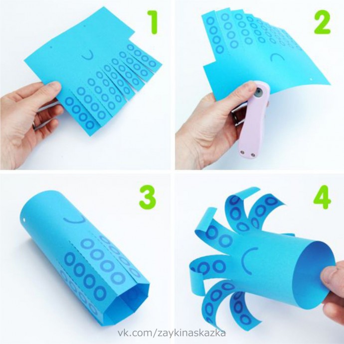 Осьминог из картонной втулки