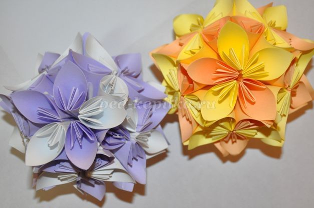 Кусудама: бумажный цветочный шар Кусудама: бумажный цветочный шар