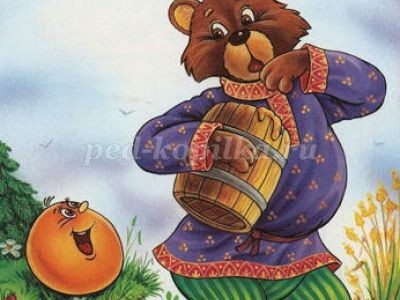 Аппликация из ткани по сказке "Колобок": часть 1