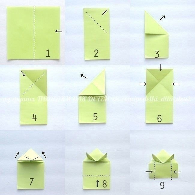Лягушата в технике оригами