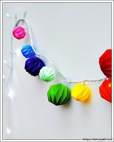 Новогодние фонарики из бумаги
