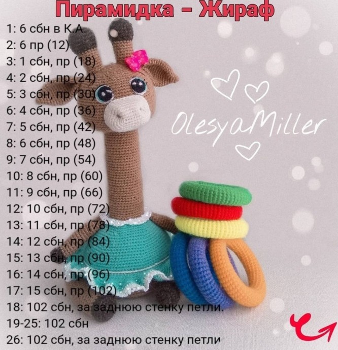 Пирамидка в виде жирафика