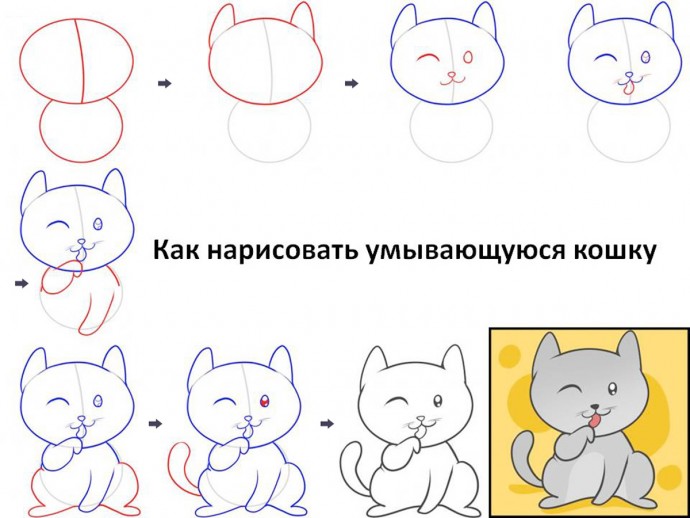 ​Рисуем с детьми котика