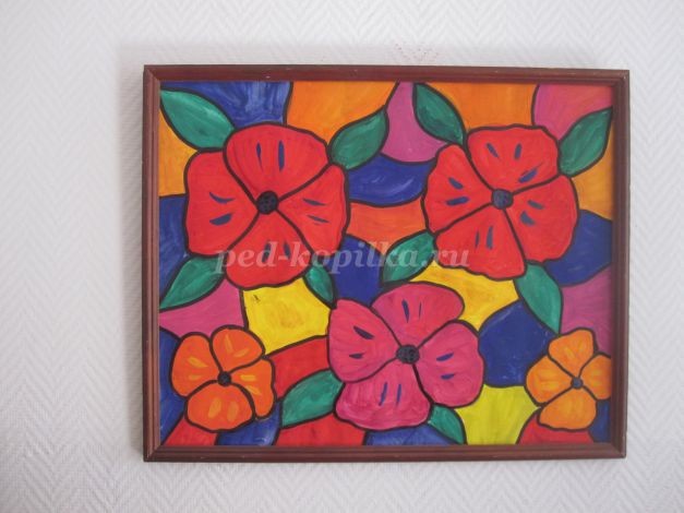 ​Цветы в технике витраж: часть 3