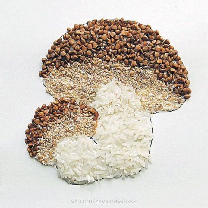 Аппликации из круп и семян Аппликации из круп и семян