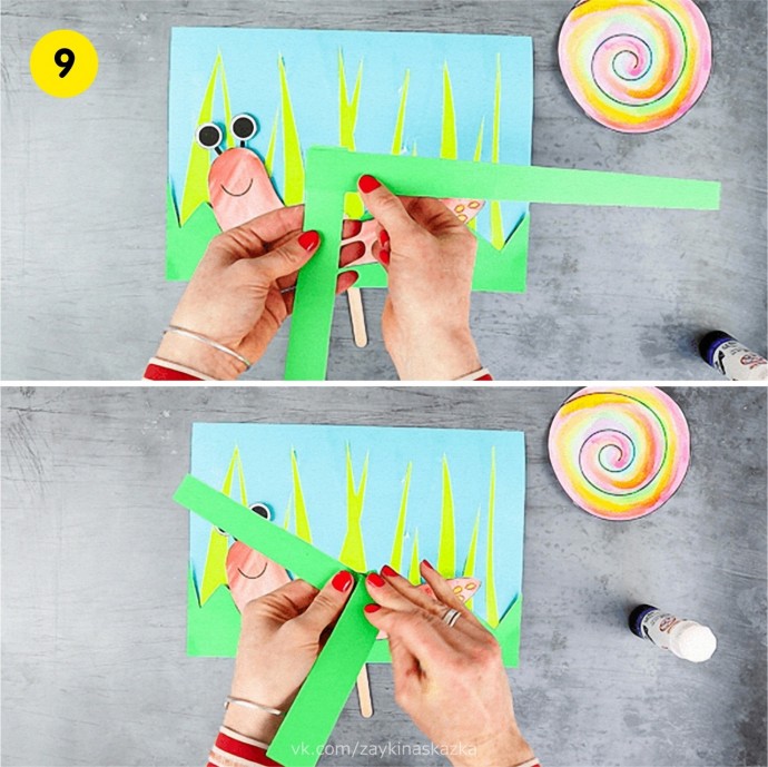 Улитка из цветной бумаги