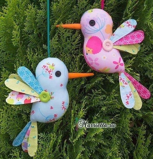 Птички из ткани Птички из ткани