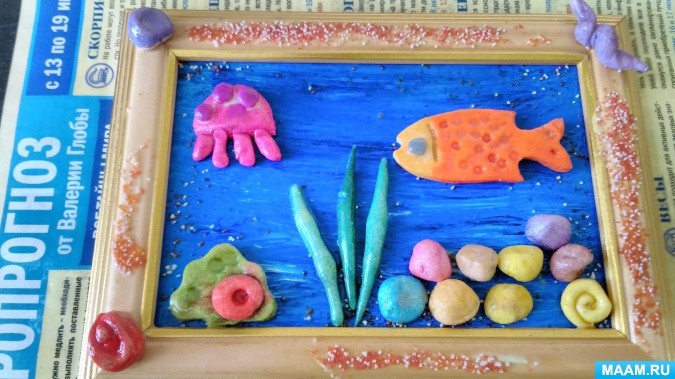 Картина из соленого теста "Мечты о море"