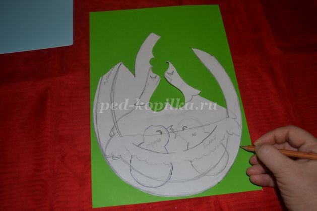 ​Открытка с курочкой и цыплятами: часть 2