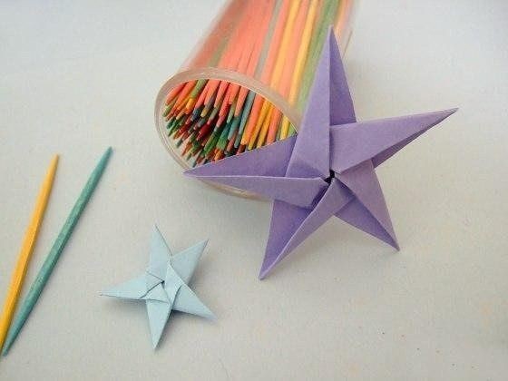 Звёздочки-оригами детскими руками