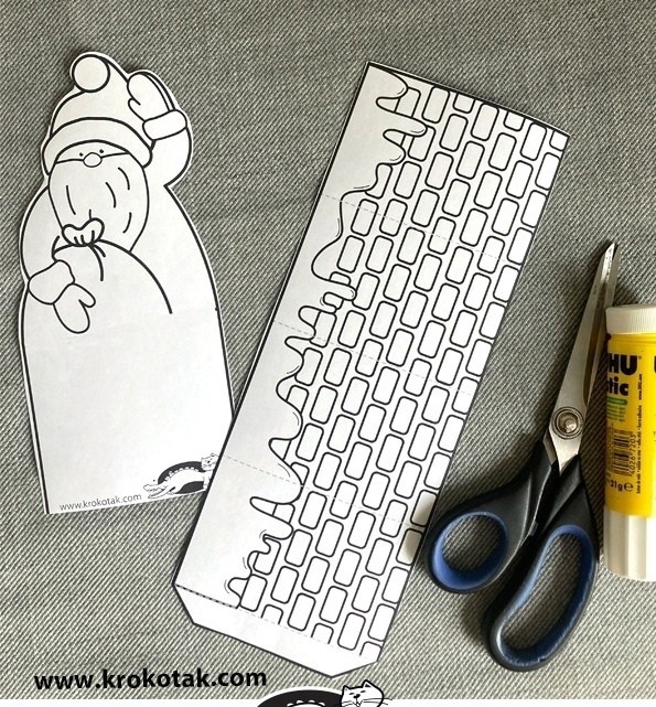 Поделка-раскраска "Дед Мороз с мешком подарков" Поделка-раскраска "Дед Мороз с мешком подарков"