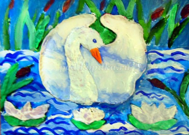 Панно в смешанной технике "Лебедь": часть 2 Панно в смешанной технике "Лебедь": часть 2