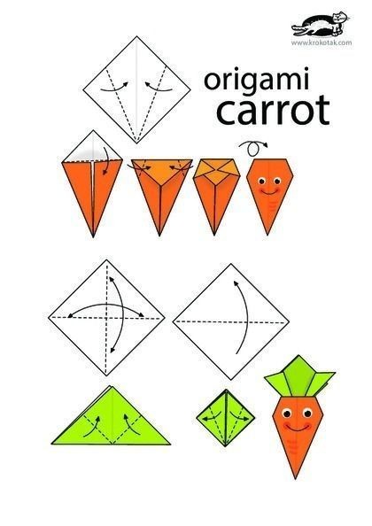 Веселая морковная грядка оригами
