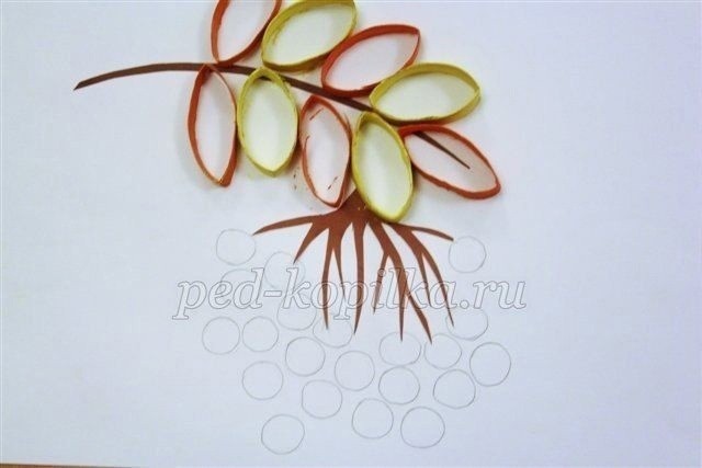 Объёмная аппликация "Ветка рябины"