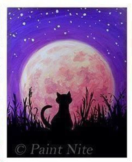 ​Рисуем ночную кошку
