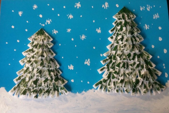 Идеи для зимних аппликаций с использованием ватных дисков Идеи для зимних аппликаций с использованием ватных дисков