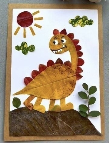 Веселые аппликации с осенними листиками Веселые аппликации с осенними листиками