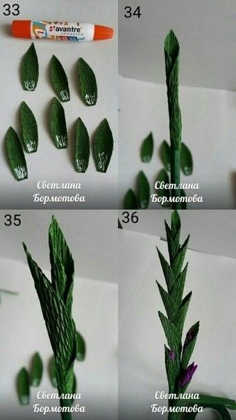 Замечательный гладиолус из гофрированной бумаги