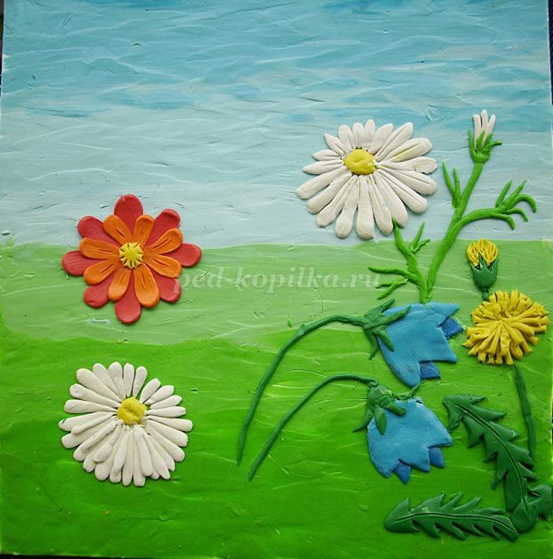 Пластилинография "Цветущий луг"