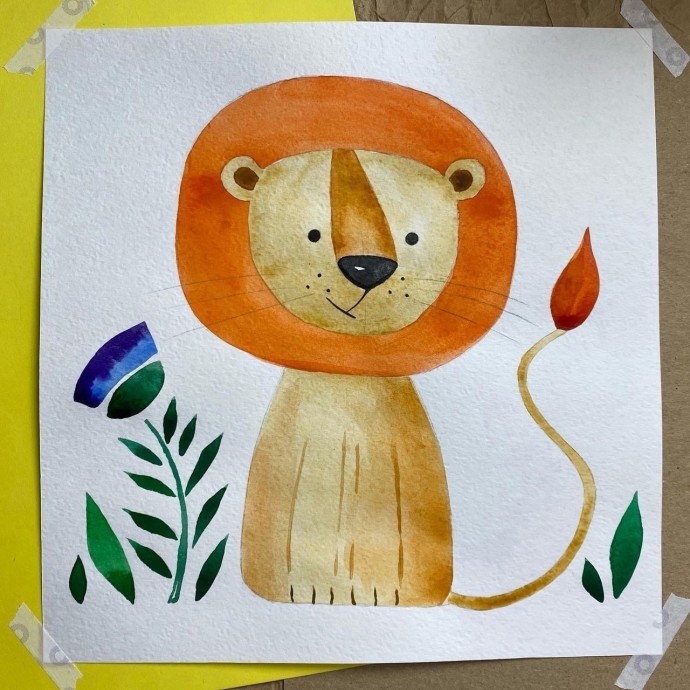 Рисуем львёнка