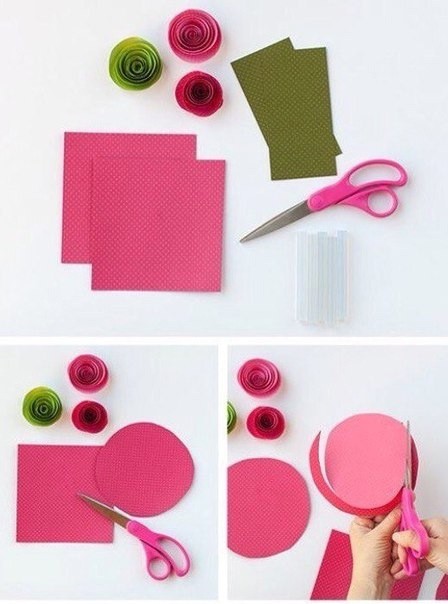 ​Очень простая техника создания цветов из бумаги