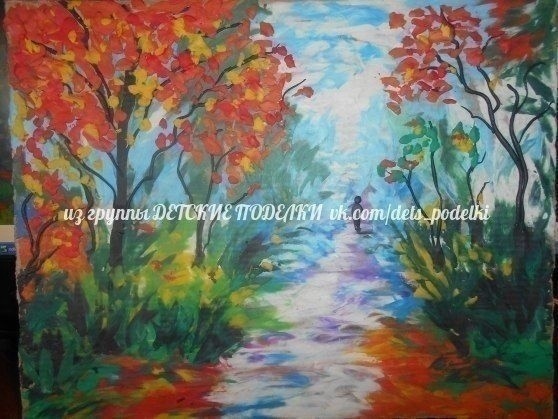​Пластилиновая живопись "Осень в лесу"