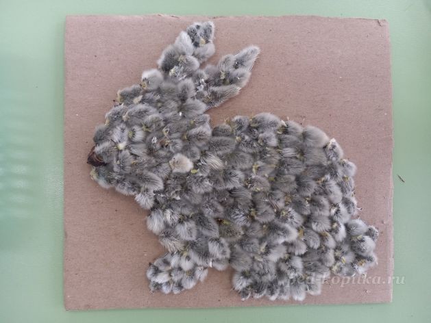 Аппликация из вербы "Кролик"