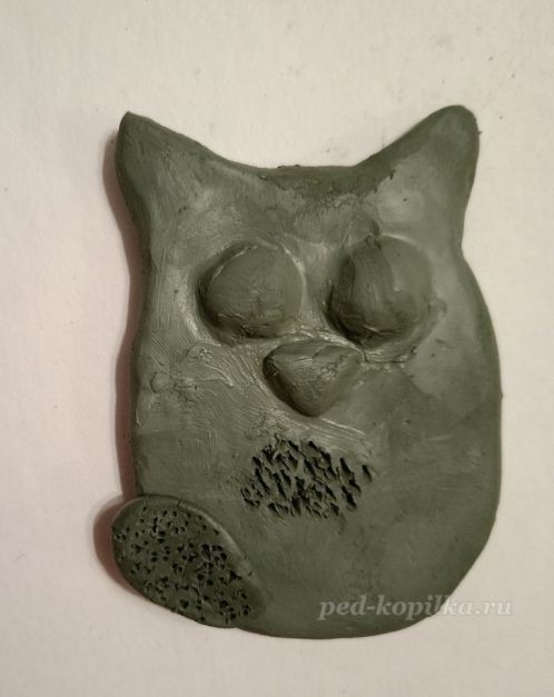 ​Кот из скульптурной глины детскими руками: часть 3