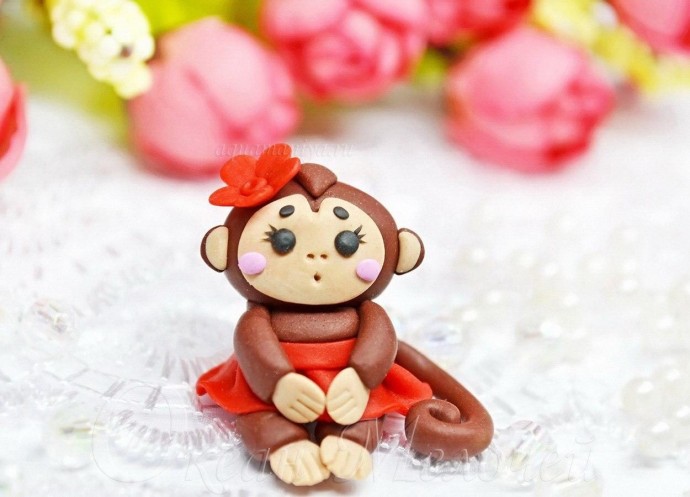 Обезьянка из полимерной глины