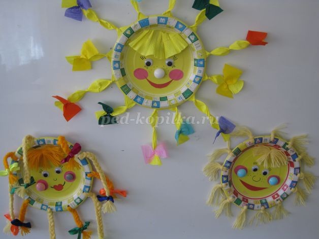 ​Солнышко из одноразовых тарелок: часть 3