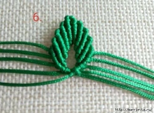 Листик в технике макраме