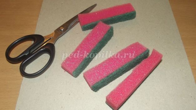 ​Рисуем пейзаж губкой: часть 1