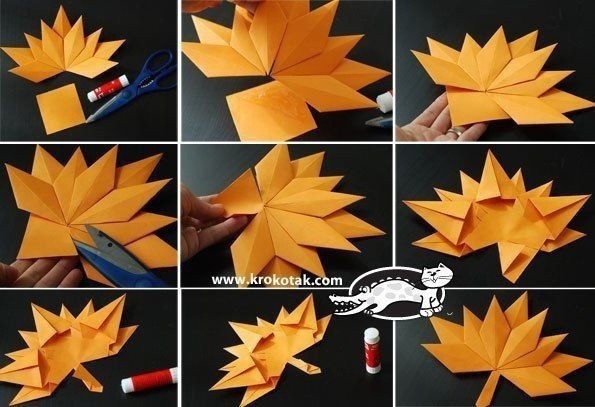 Осенний венок в технике оригами