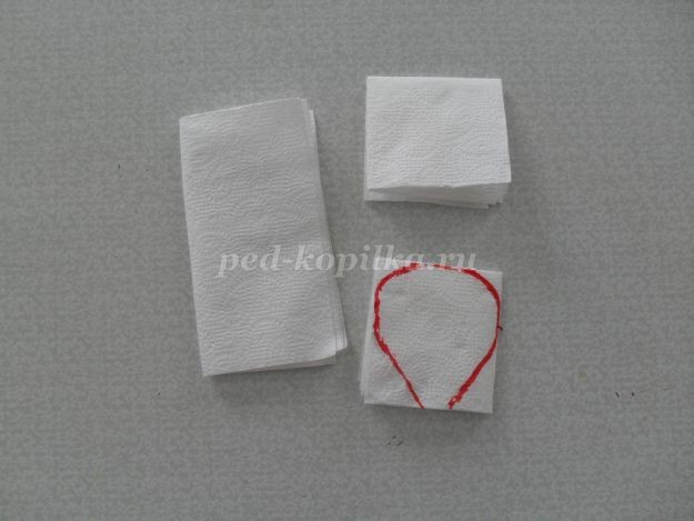 Подснежник из салфеток