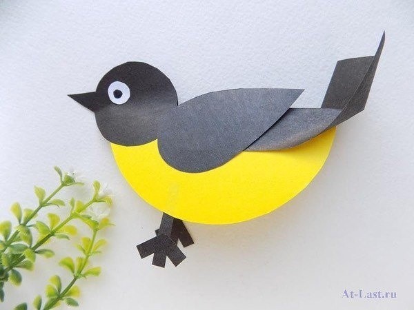 Как легко сделать синичку из бумаги