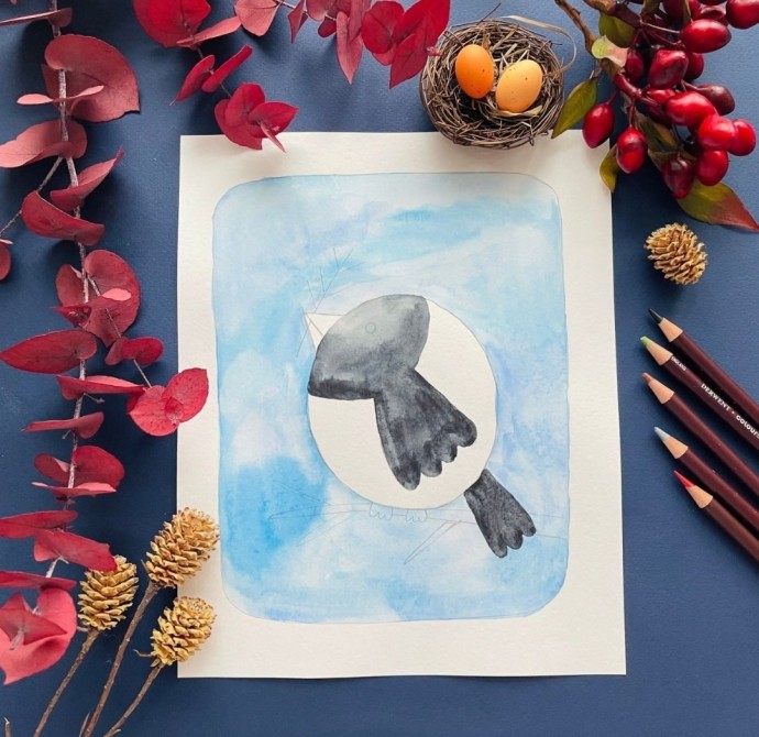 Рисуем снегиря