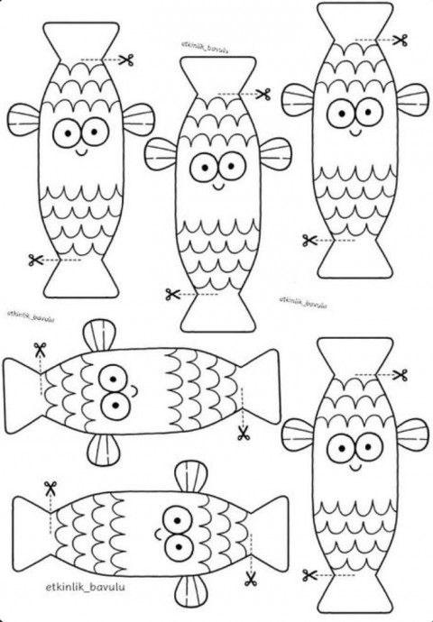 ​Рыбки в водоеме: аппликация из бумаги