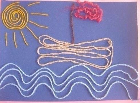 Аппликации с помощью ниток Аппликации с помощью ниток