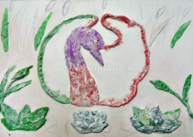 Панно в смешанной технике "Лебедь": часть 2 Панно в смешанной технике "Лебедь": часть 2