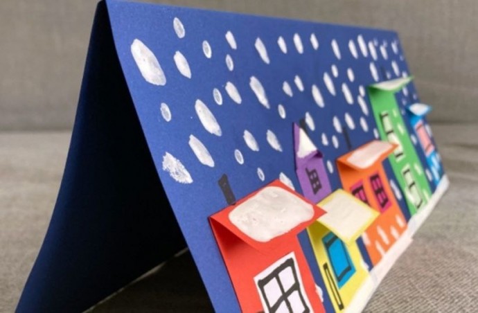 Заснеженный вечерний город