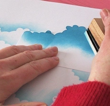 Как сделать небесный фон для открытки