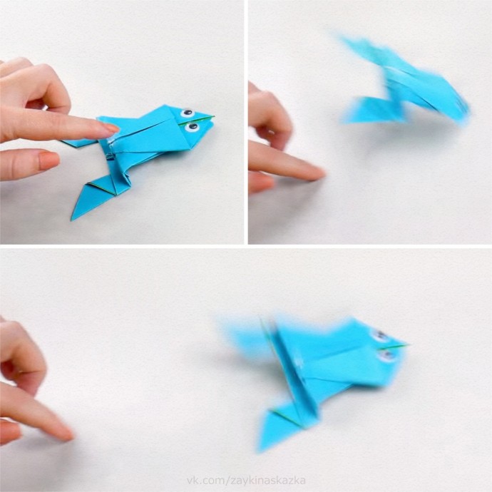 ​Как сложить из бумаги прыгающую лягушку