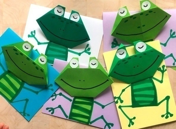 ​Лягушата в технике оригами